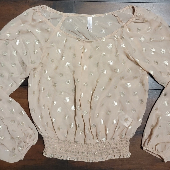 Xhilaration Shear Long Sleeve Blouse - Picture 2 of 3